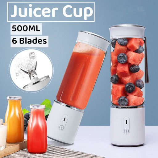 500ml USB Portable Juicer Mixer Electric Mini Blender Fruit Vegetables Quick Juicing Kitchen Food Processor Fitness Travel