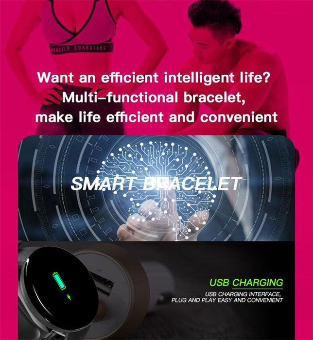 D18 Smart Watch Heart Rate Blood Pressure Fitness Tracker Men Women Smart Wristband Waterproof Sport Smartwatch For Android Ios