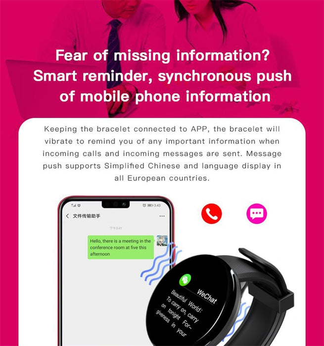 D18 Smart Watch Heart Rate Blood Pressure Fitness Tracker Men Women Smart Wristband Waterproof Sport Smartwatch For Android Ios