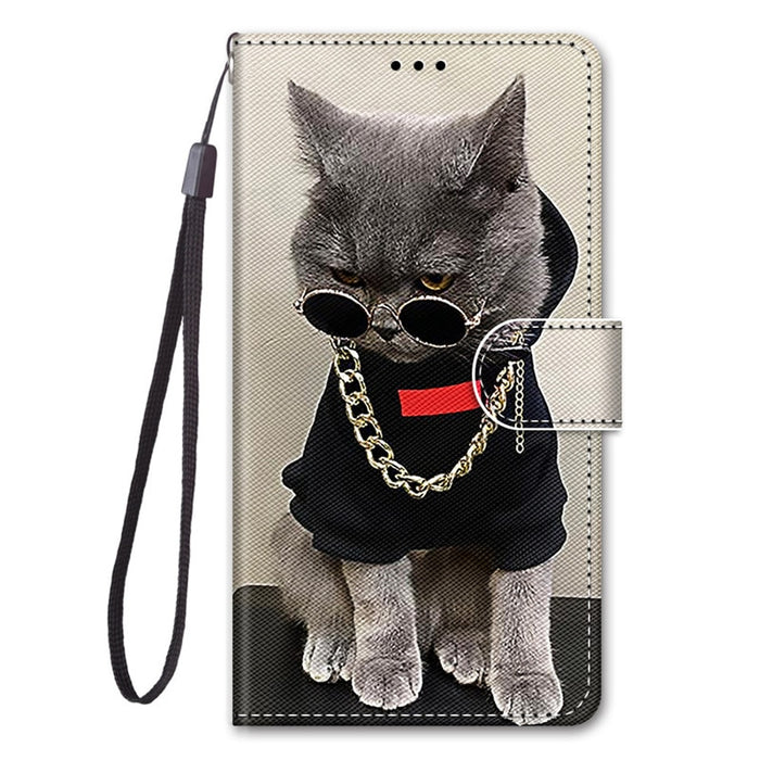 A13 A53 5G Case For Samsung Galaxy A53 5G Case Samsung A13 A 53 A33 5G Cover Cat Painted Leather Flip Wallet Phone Cases Coque