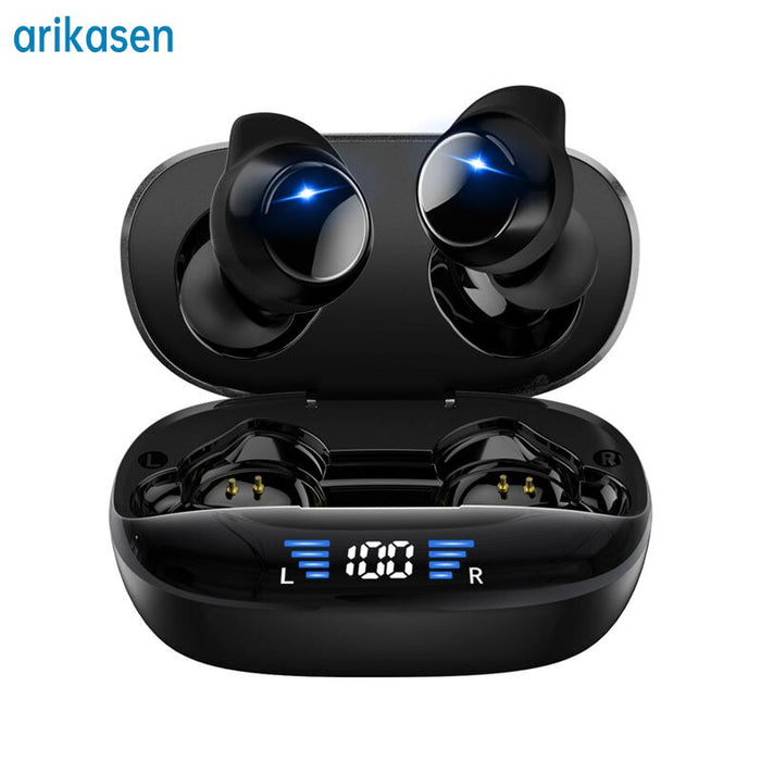TWS Wireless Bluetooth Earphones Sports Small Wireless Earbuds in Ear Deep Bass Headphones with LED Charging Case Microphones
