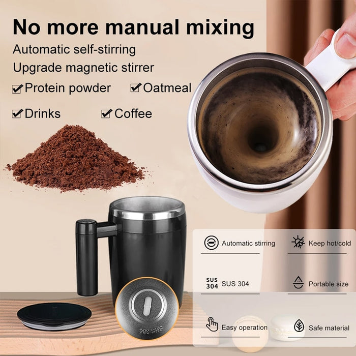 Automatic Self Stirring Cup 304 Stainless Steel Magnetic Mug Smart Coffee Milk Mixer Stir Cup Lazy Office Rotating Water Bottle