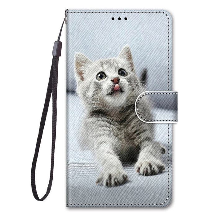 A13 A53 5G Case For Samsung Galaxy A53 5G Case Samsung A13 A 53 A33 5G Cover Cat Painted Leather Flip Wallet Phone Cases Coque
