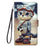A13 A53 5G Case For Samsung Galaxy A53 5G Case Samsung A13 A 53 A33 5G Cover Cat Painted Leather Flip Wallet Phone Cases Coque