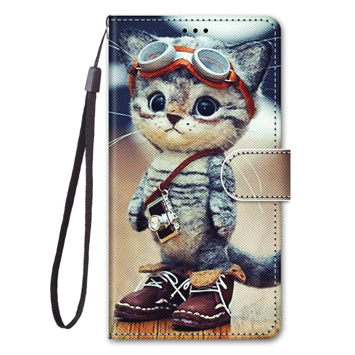 A13 A53 5G Case For Samsung Galaxy A53 5G Case Samsung A13 A 53 A33 5G Cover Cat Painted Leather Flip Wallet Phone Cases Coque
