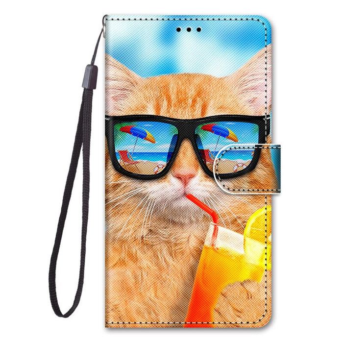 A13 A53 5G Case For Samsung Galaxy A53 5G Case Samsung A13 A 53 A33 5G Cover Cat Painted Leather Flip Wallet Phone Cases Coque